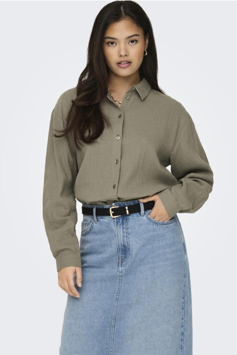 Jacqueline de Yong taupe dames blouse