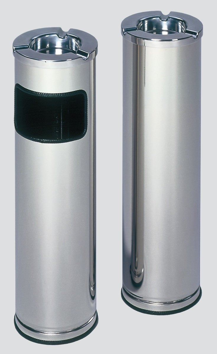 PROREGAL Robuuste Combi-asbak met gepolijste asbakinzet 11,6 liter HxBxD 66 x 20 x 20 cm Gepolijst roestvrij staal