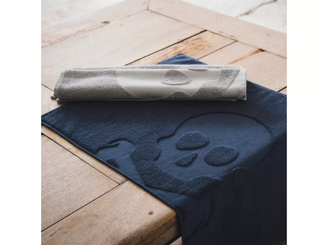 Tapis de bain Skull 50x80cm 100% Coton 750GSM Bleu marine Scalpers Home