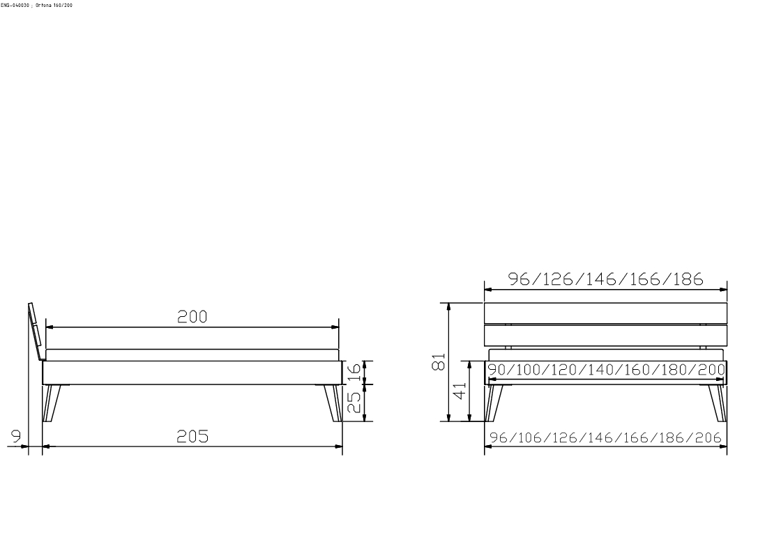Holzbett HASENA ORTONA 90x200cm