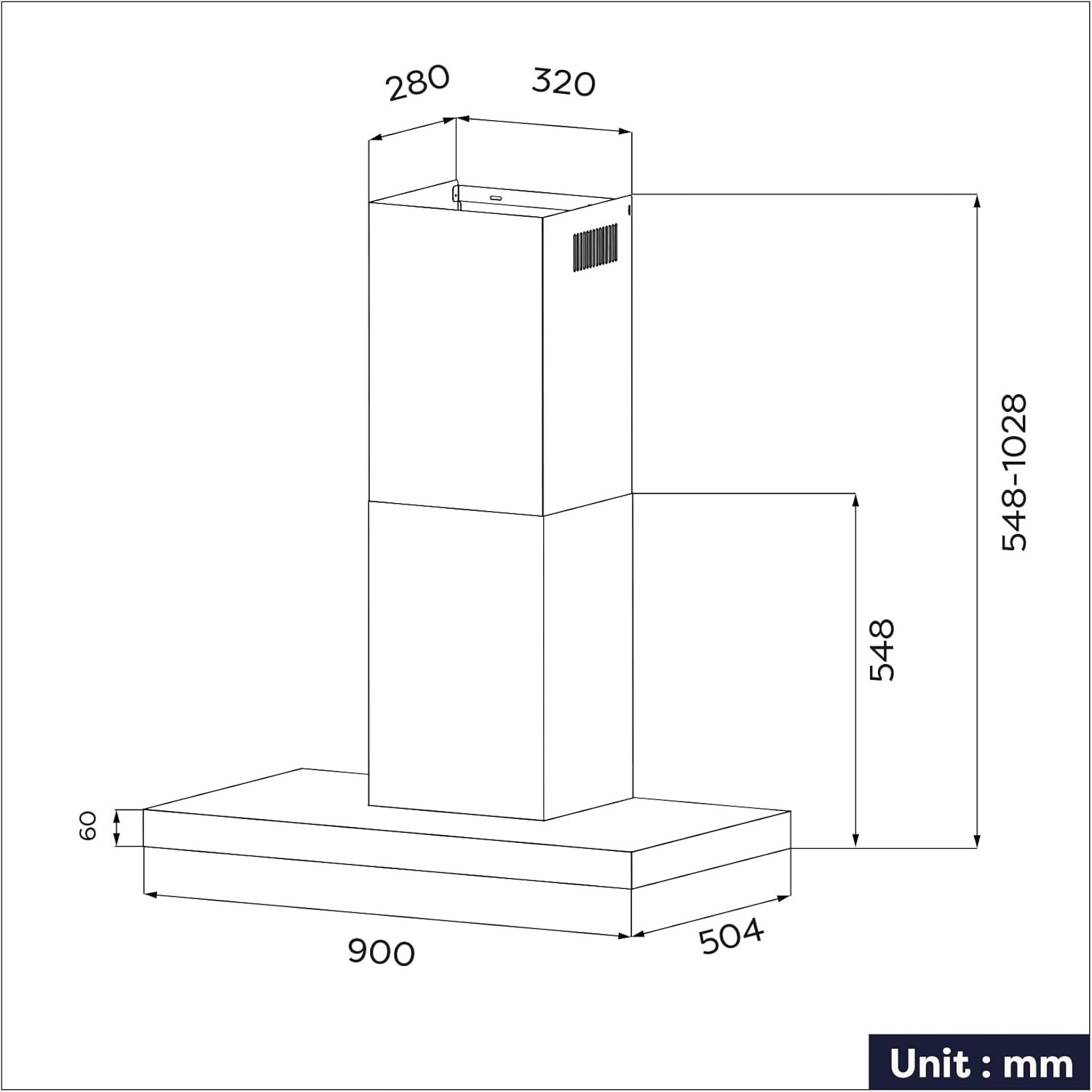 CIARRA CBCB9102 A+++ Dunstabzugshaube 90 cm Umluft Abluft Schwarz App Gesteuert Touch-Bedienung 650m³/h 3 Stufen Booster Abzugshaube Wandabzugshaube Wandhaube mit CBCF003 Aktivkohlefilter
