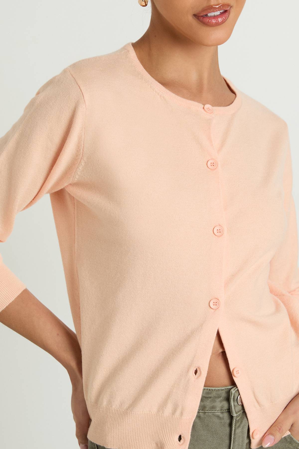 boohoo Cardigan Tricoté Léger Ultra Doux à Col Rond