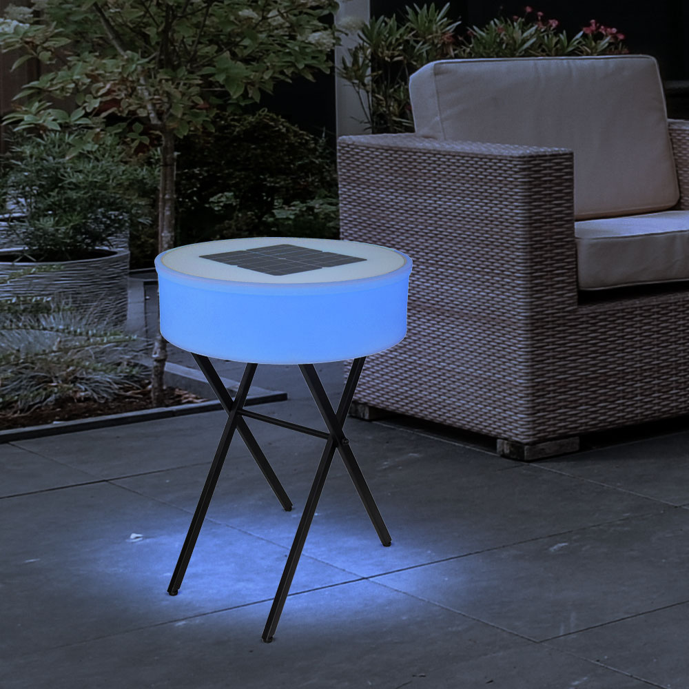 RGB LED Solar-Tisch, Lautsprecher, Fernbedienung, H 75 cm