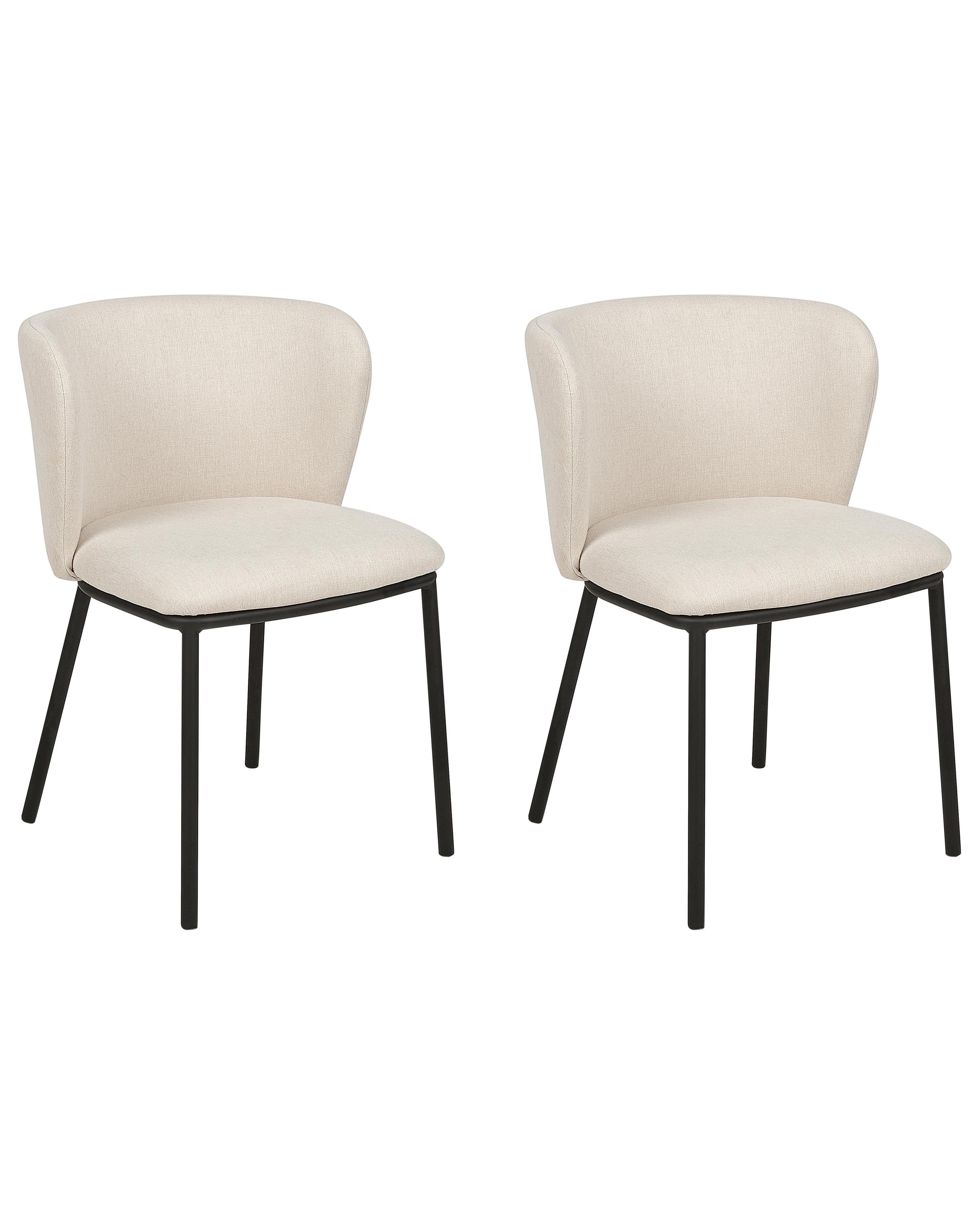 Set van 2 eetkamerstoelen MINA Gebroken wit