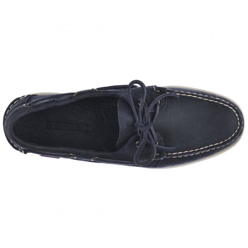 DOCKSIDES PORTLAND CRAZY Blue Navy-Chaussures bateau pour homme en cuir Portland
