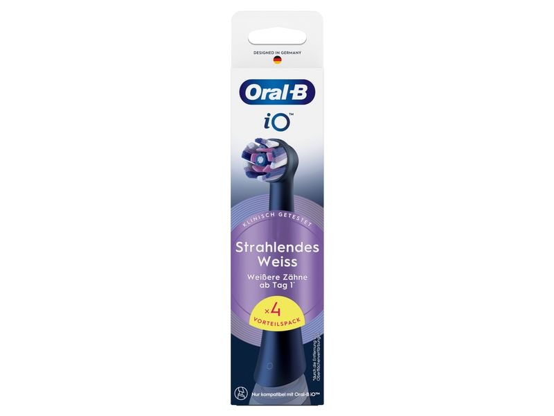 Oral-B Zahnbürstenkopf iO Radiant White Black 4 Stück Ersatzbürsten
