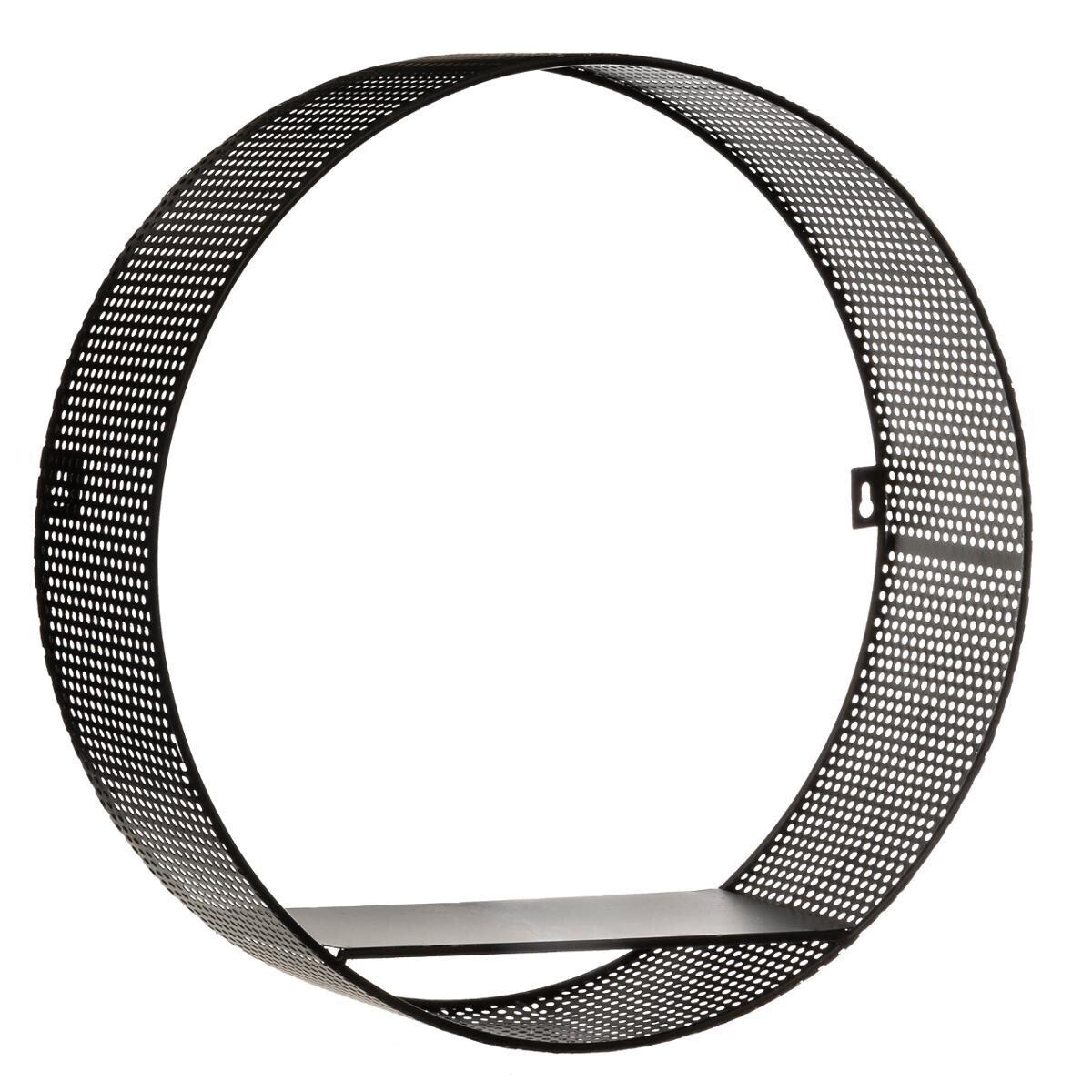 ETAGERE MURALE METAL PERFOREE ROND D.35X35X10CM