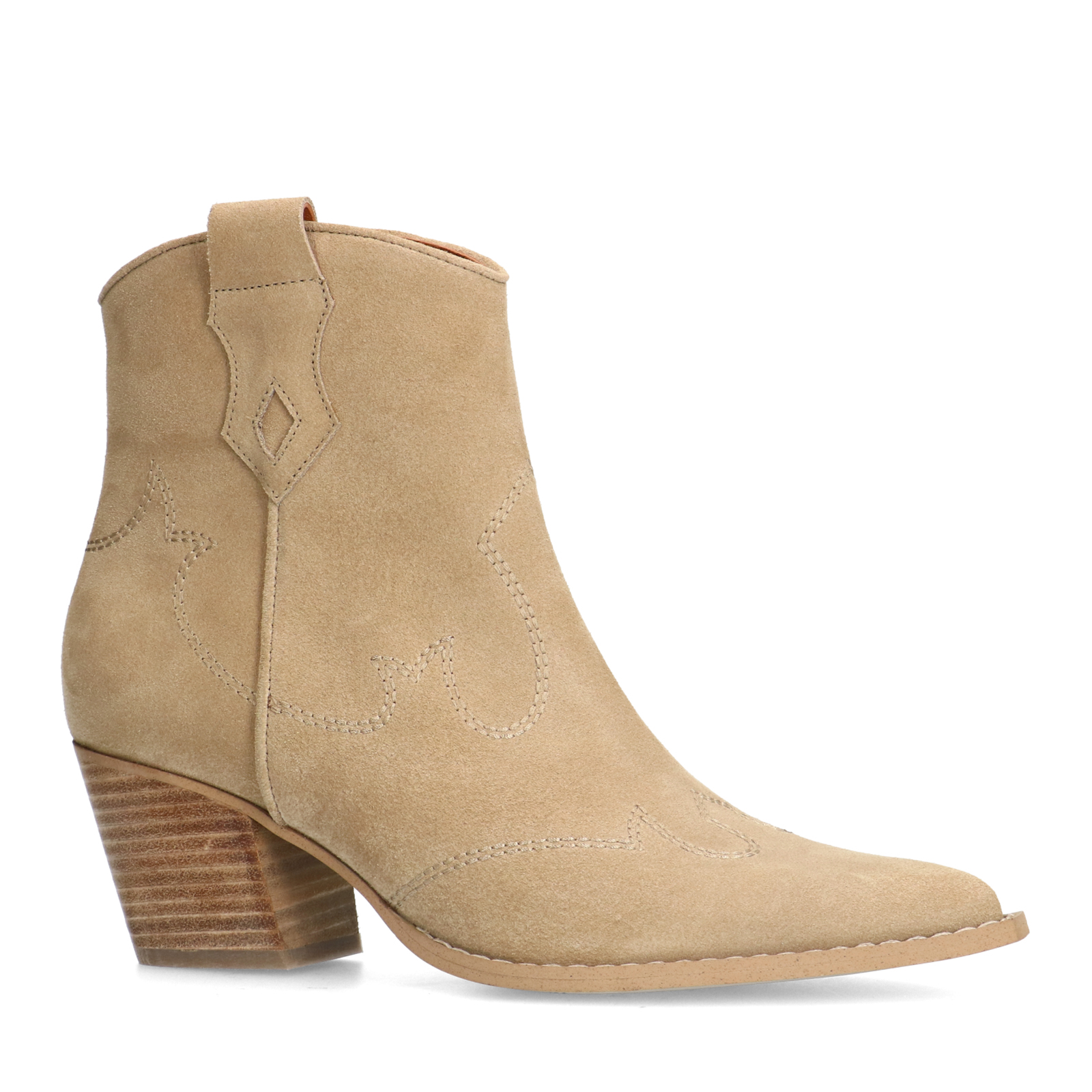 Beige suède cowboy laarzen
