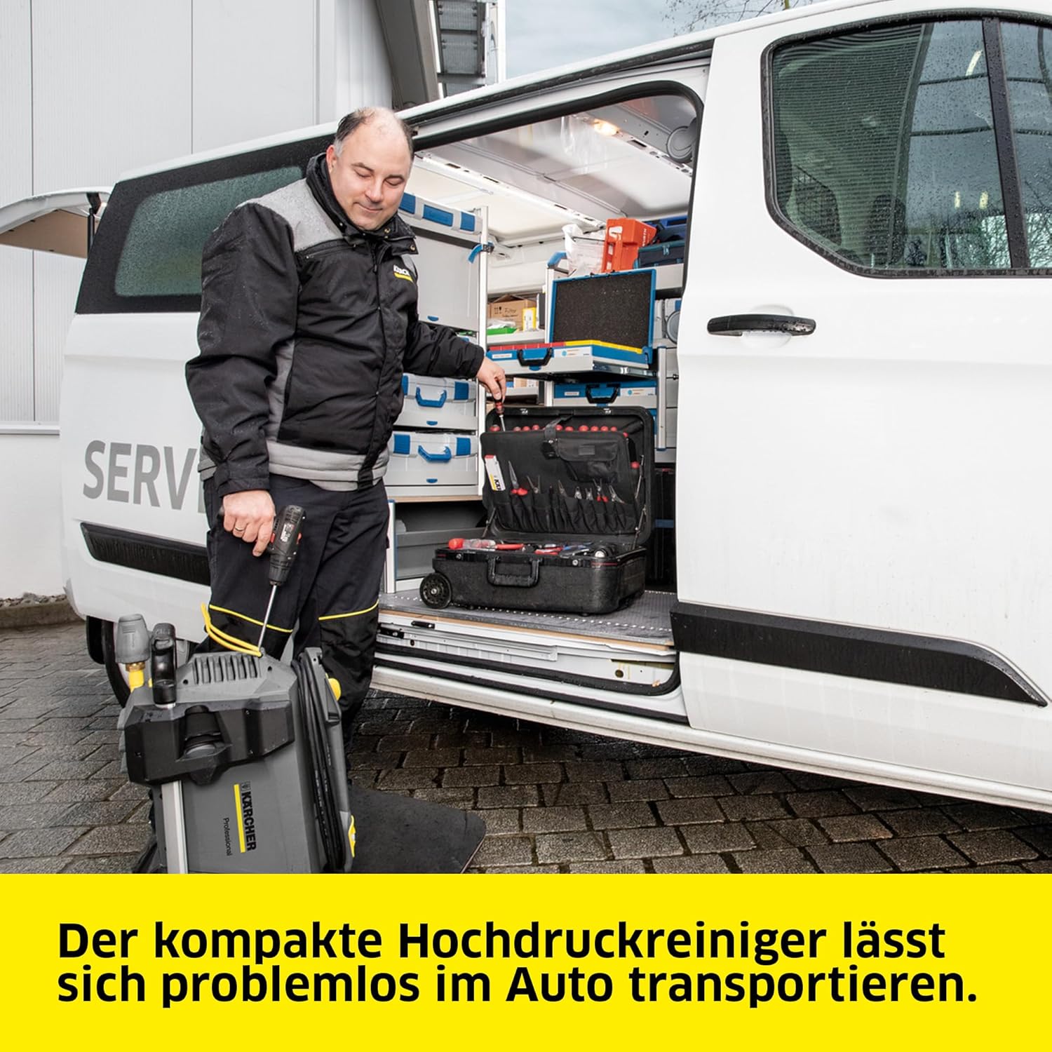 Kärcher Hochdruckreiniger HD 5/15 C Plus + FR Classic, Arbeitsdruck: 150bar, max. Druck: 200bar, Durchflussmenge: 500l/h, Easy!Force Handspritzpistole, HD-Schlauch, Strahlrohr, inkl. Schlauchtrommel