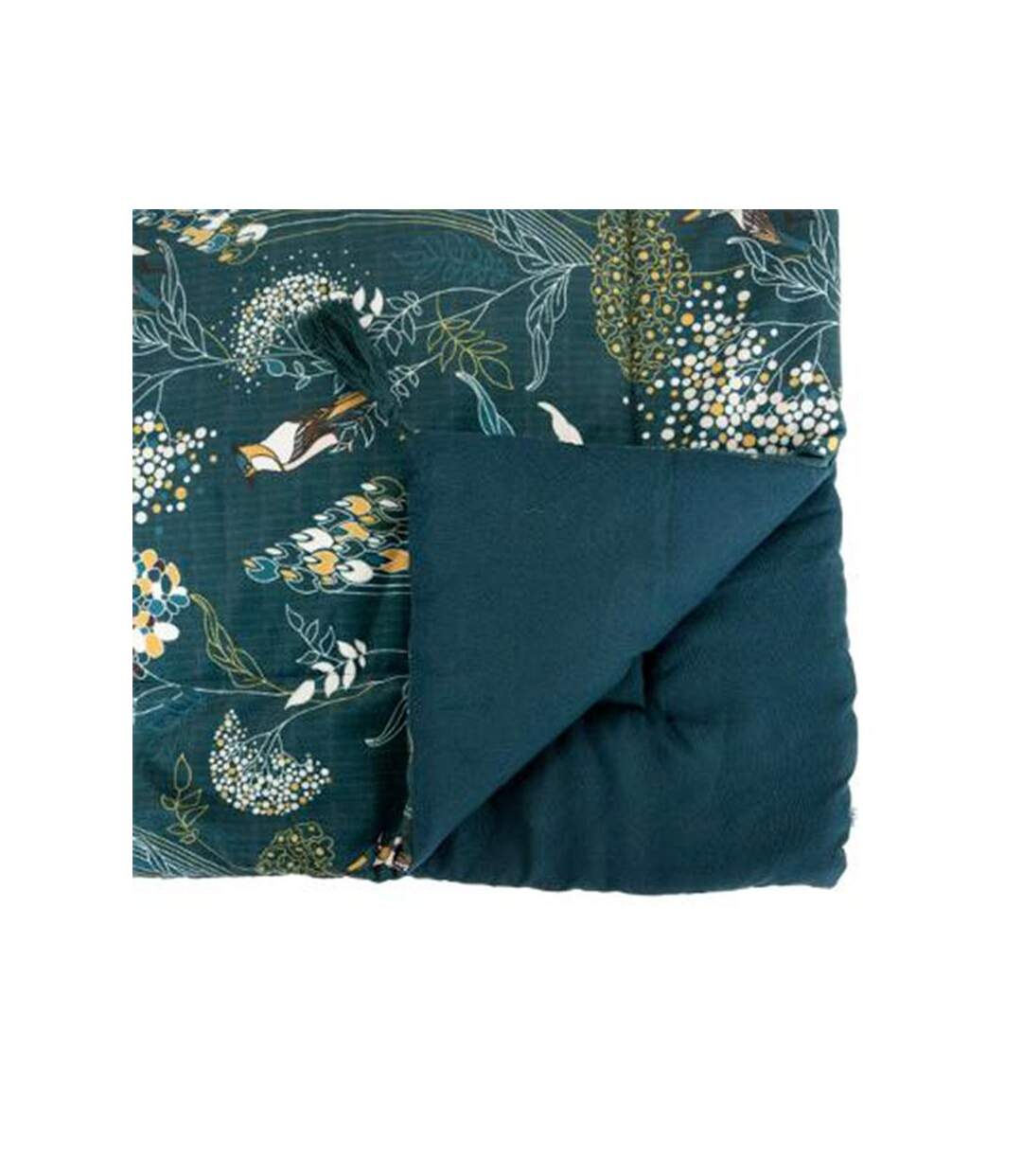 Dessus de Lit Paon 80x180cm Bleu Canard