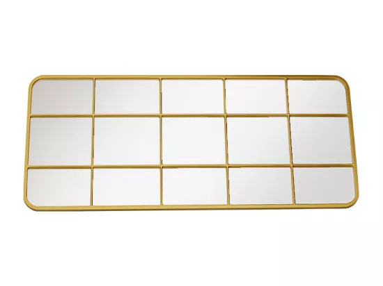 Miroir fenêtre en métal - L. 60 x H. 140 cm - Doré - SCIARA