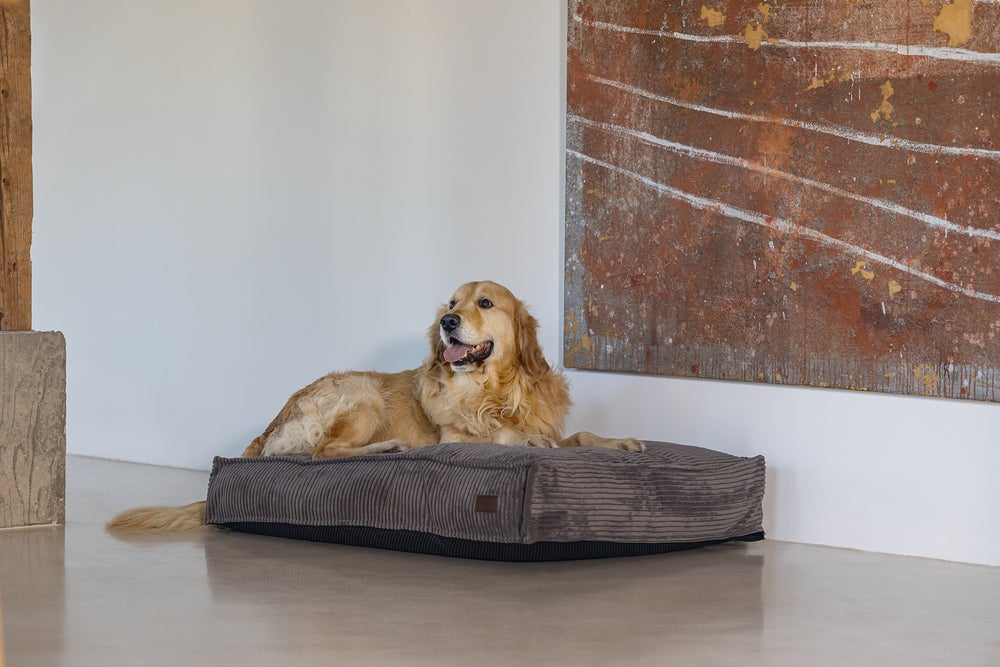 Designed by Lotte hondenkussen Ribbed bruin 120 x 80 x 15 cm