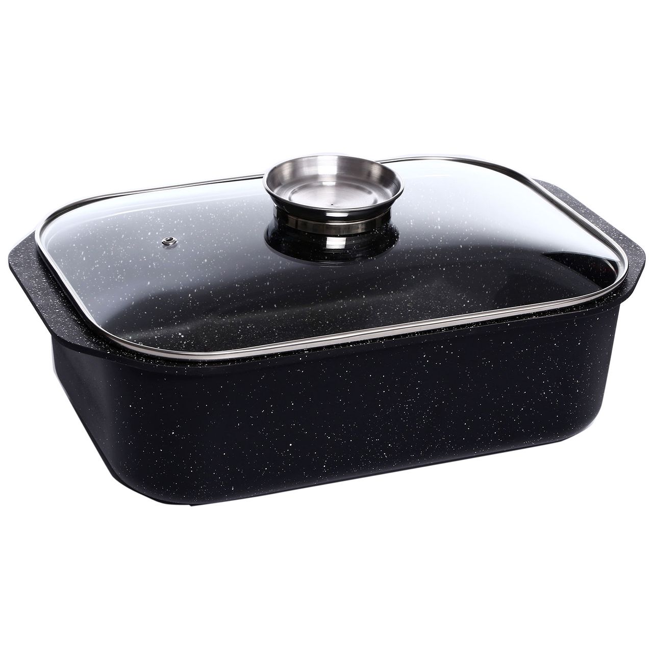 SSW Gusto Schlemmerbräter mit Aroma-Glasdeckel, Aluminium, 7l, Natura