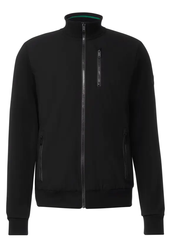 Strickjacke im Materialmix - Black