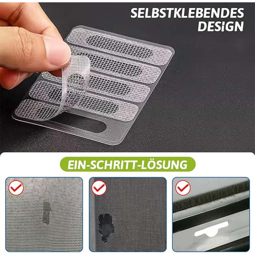 (25er Set) 60x15mm Selbstklebende Moskito Netz Reparatur Flicken Fliegennetz Aufkleber Insektenschutz Gitter für Fenster / Türen - Grau