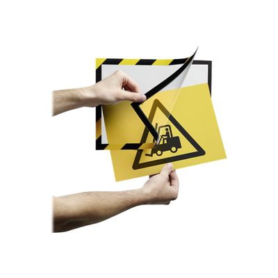 Durable Duraframe Security - 2 Cadres d'affichage bicolore - A4 - jaune/noir (encadrement magnétique)