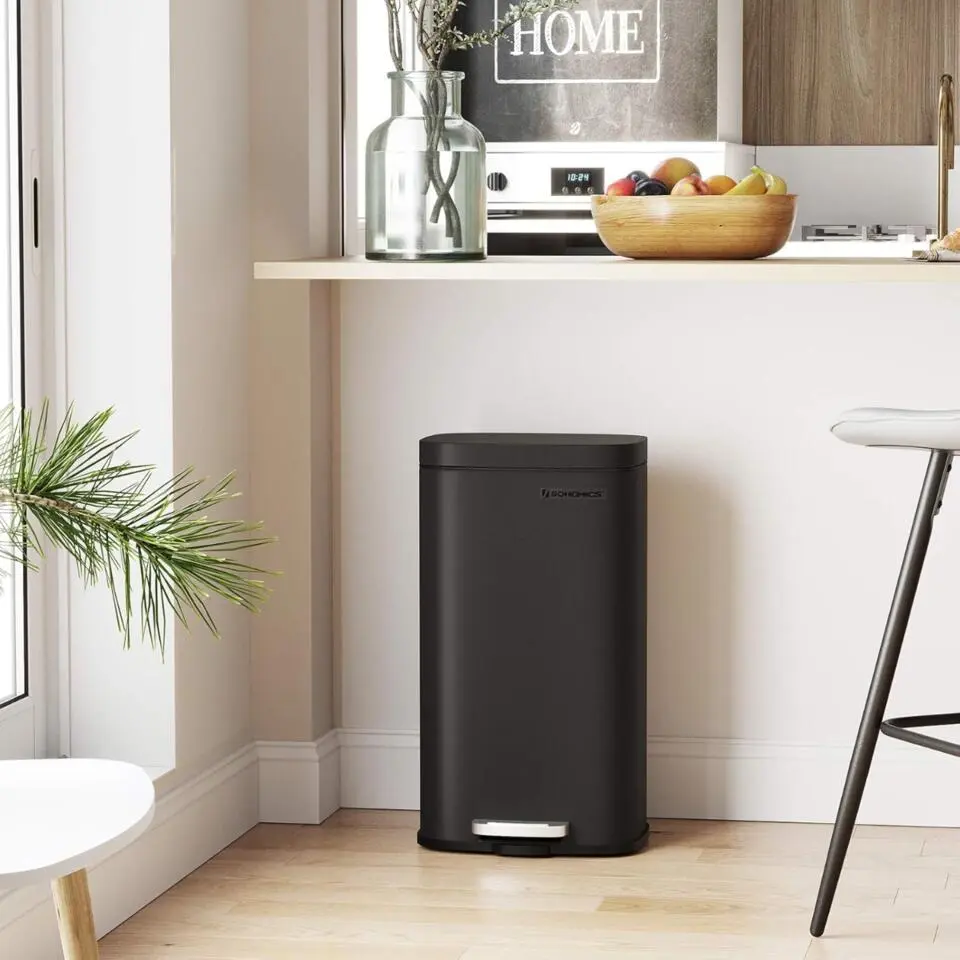 Parya Home Prullenbak voor keuken met pedaal en softclose, zwart