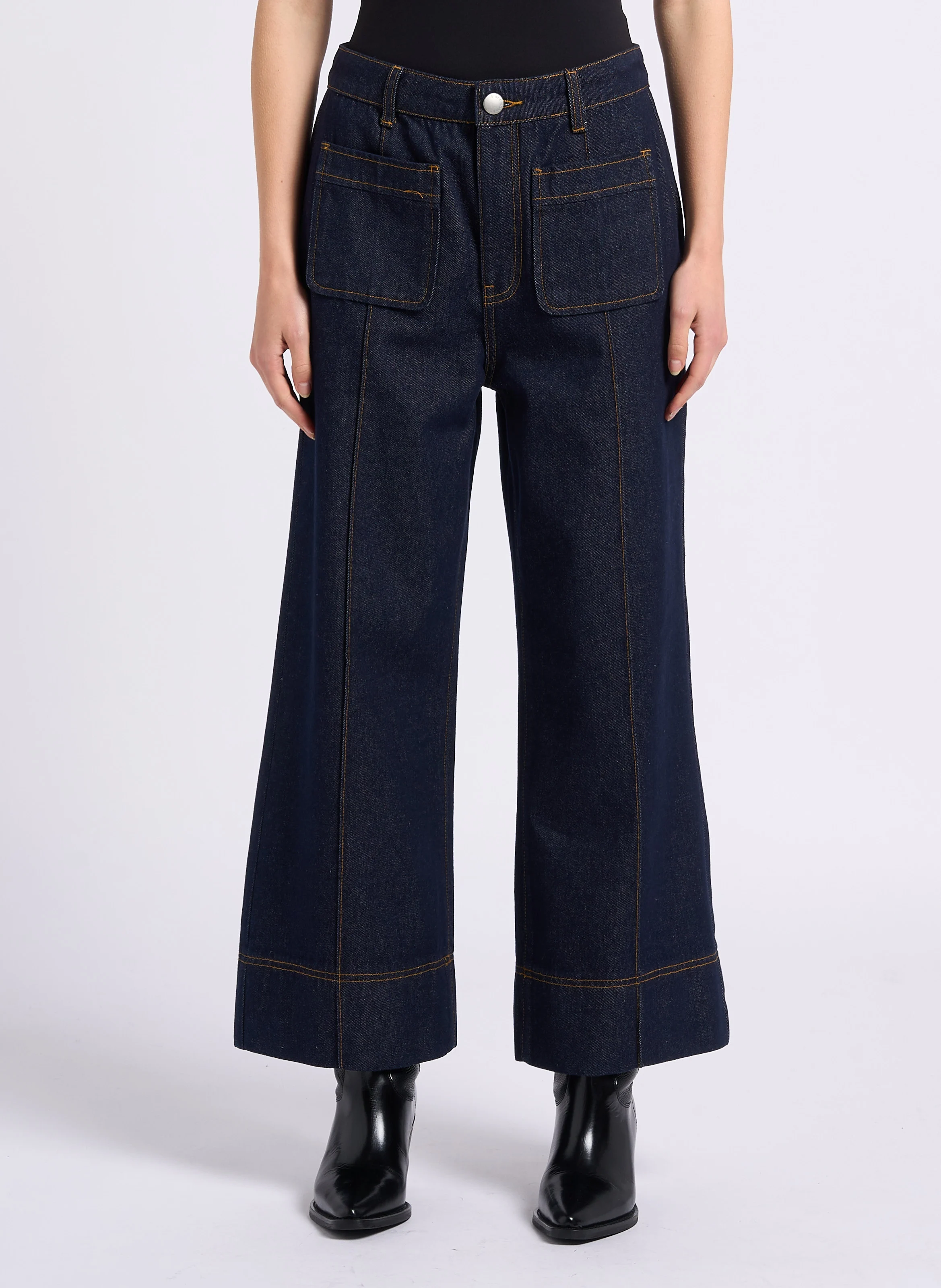 ROMY - Jean large en coton | Bleu