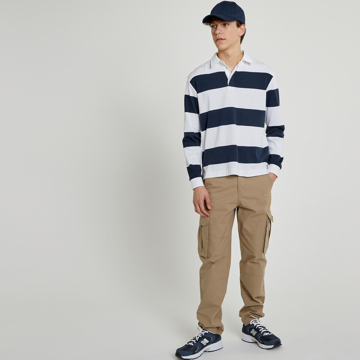 COLEÇÕES LA REDOUTE<br>Polo listrada, mangas compridas