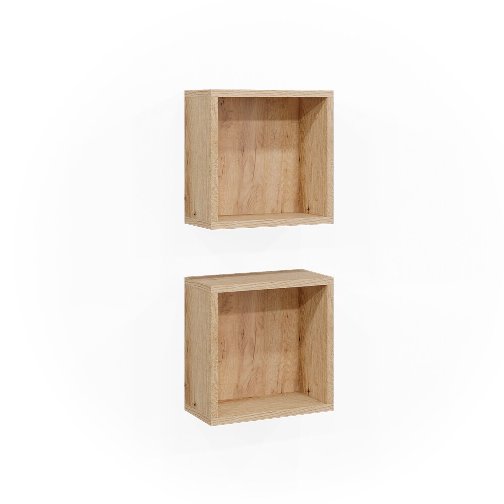 Vicco Wandregal Rudi 2er Set hängend, 30 x 30 cm, Eiche Evoke Mintgrün, Ablage