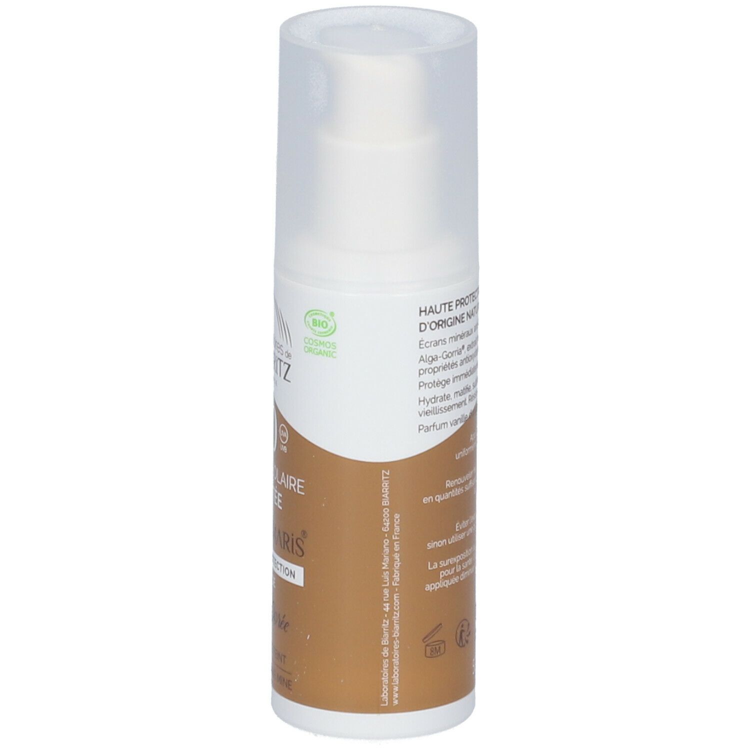 Laboratoires de BIARRITZ ALGAMARIS Bio-zertifizierte getönte Sonnencreme SPF30 für das Gesicht gold