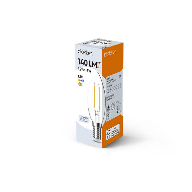 Blokker LED Kaars C35 - 15W - E14 - Helder
