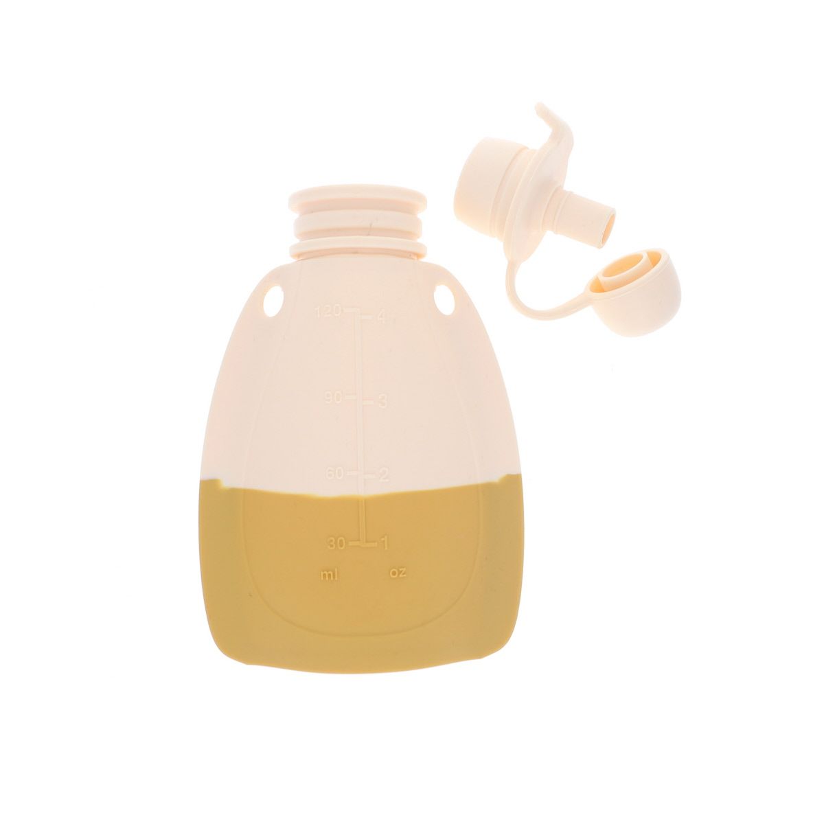 Gourde souple en silicone bicolore Pause goûter