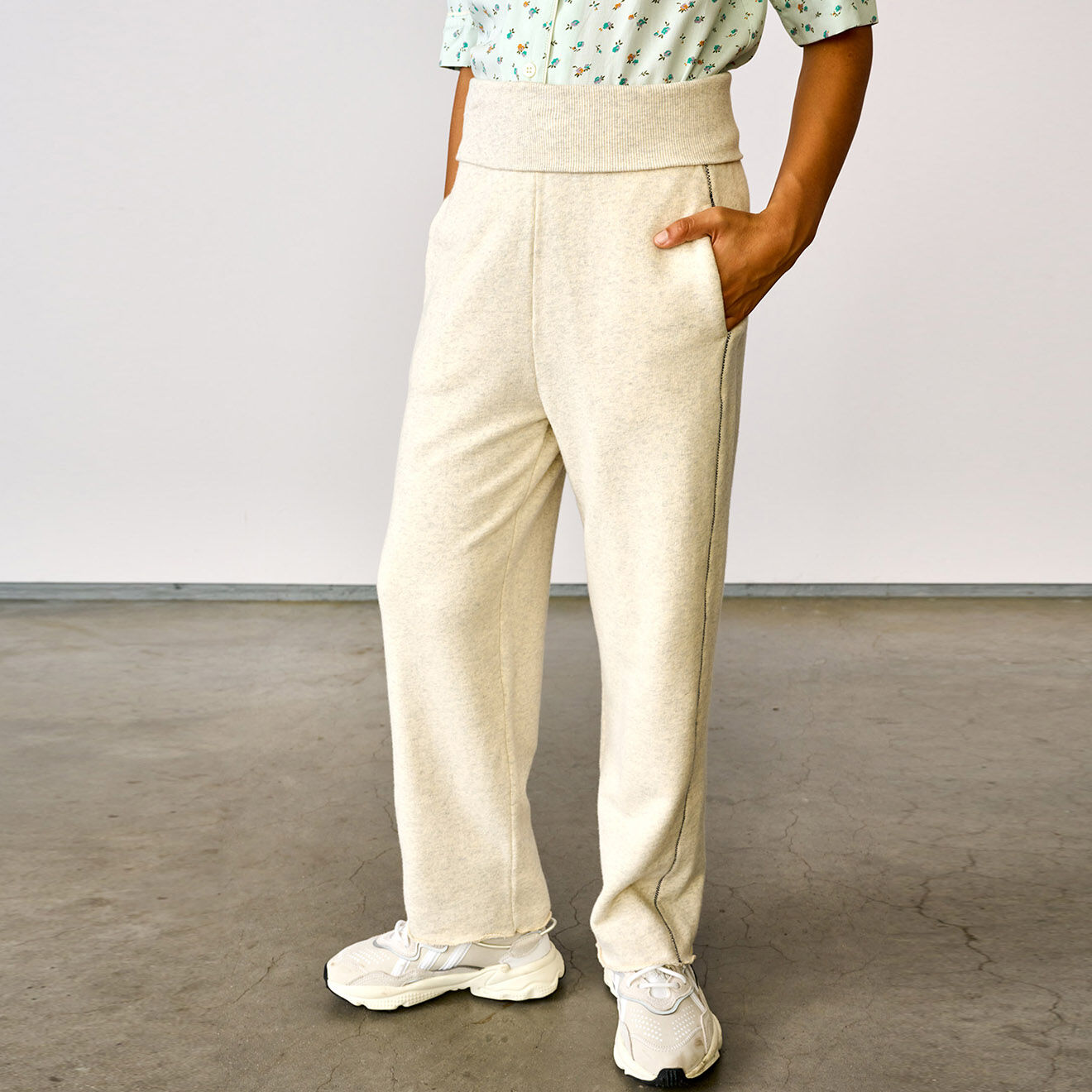 Bellerose Pantalon en Coton Vunk beige chiné