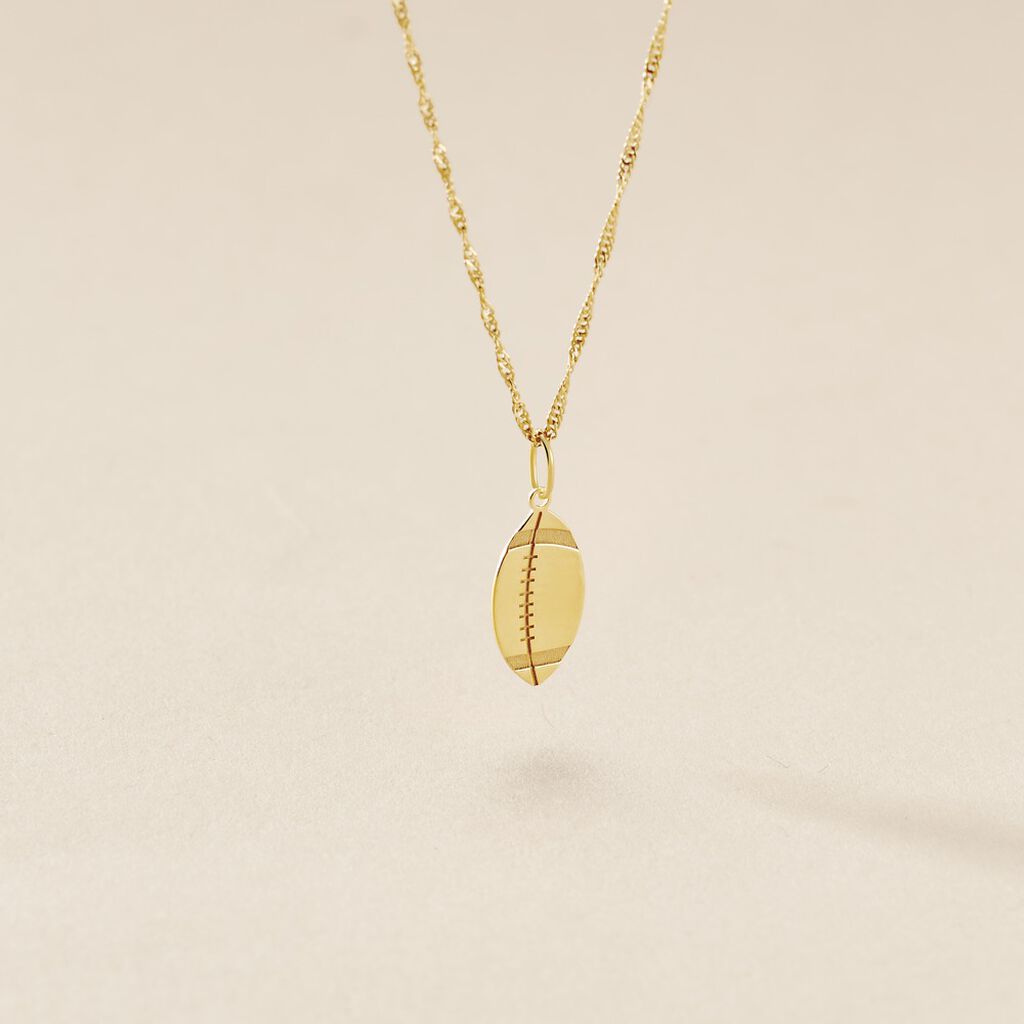 Pendentif Julius Sport Rugby Or Jaune