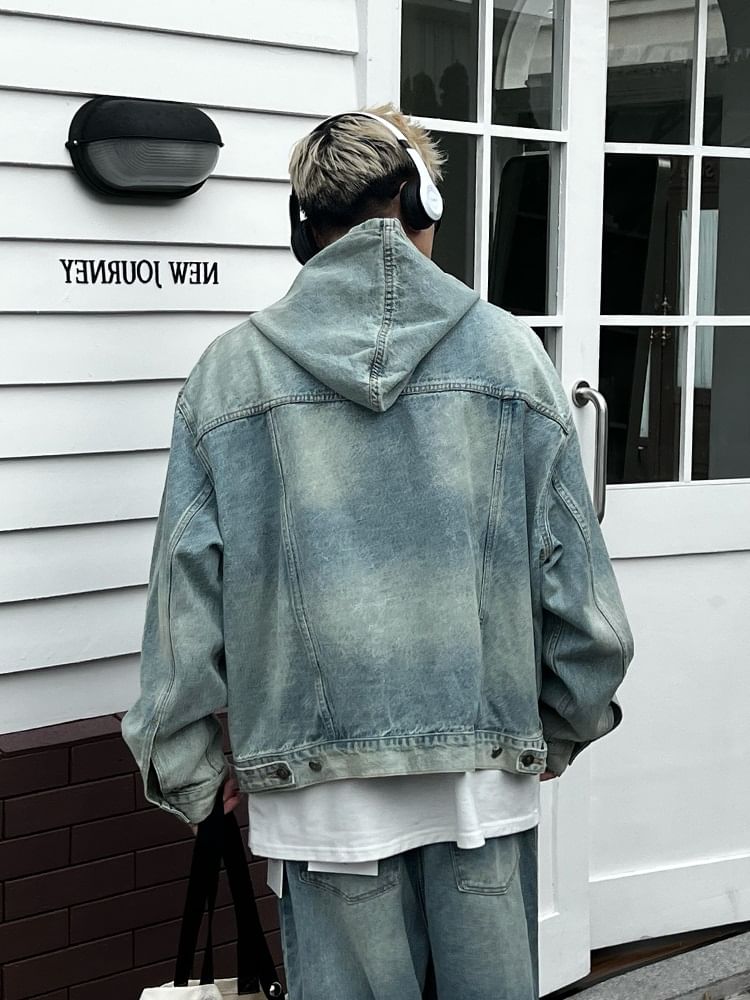 Adotuastic - Gewassen denim hoodie