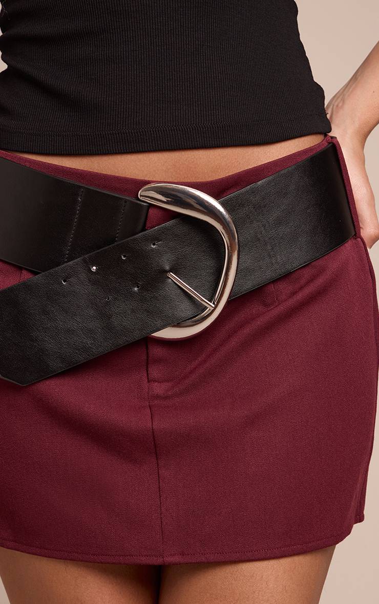 Prune Mini-jupe Avec Ceinture Épaisse