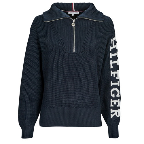 Tommy Hilfiger - PLACED HILFIGER 1/2 ZIP SWEATER - Marine