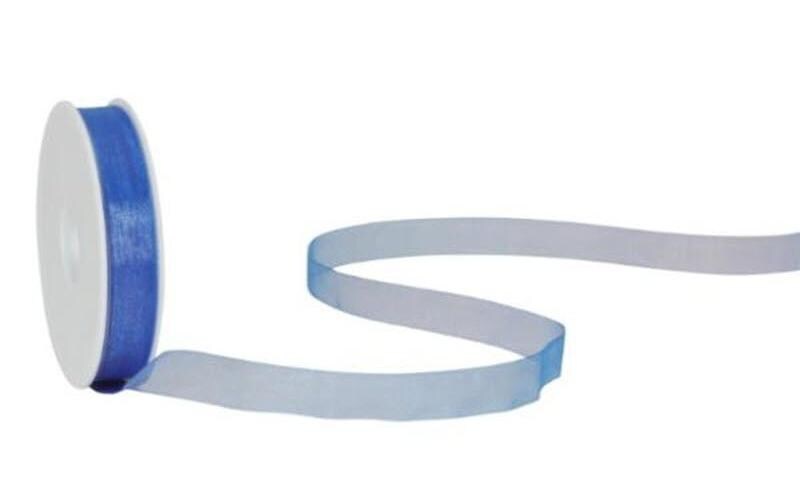 Organzaband Organsa 15 mm x 8 m, BlauBand für Geschenke
