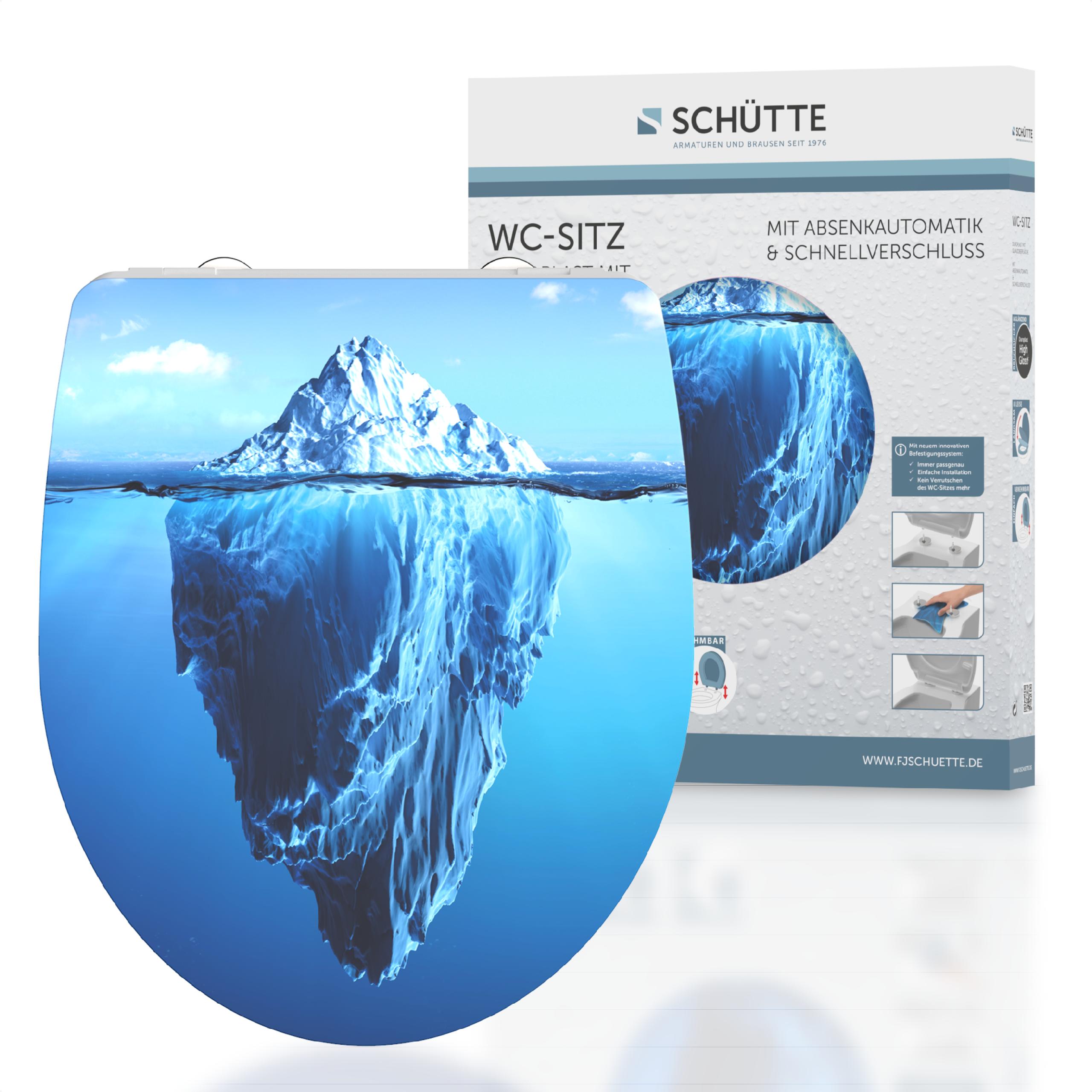 Schütte Duroplast HG WC Sitz ICEBERG, Hochglänzend mit Absenkautomatik und Schnellverschluss