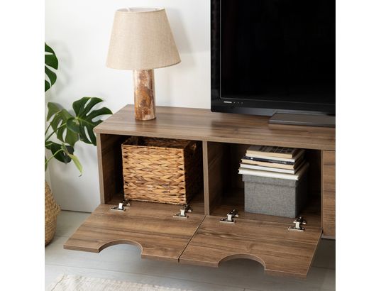 CONCEPT1 - Meuble TV Four seasons noyer v2 180 x 35 x h35 cm