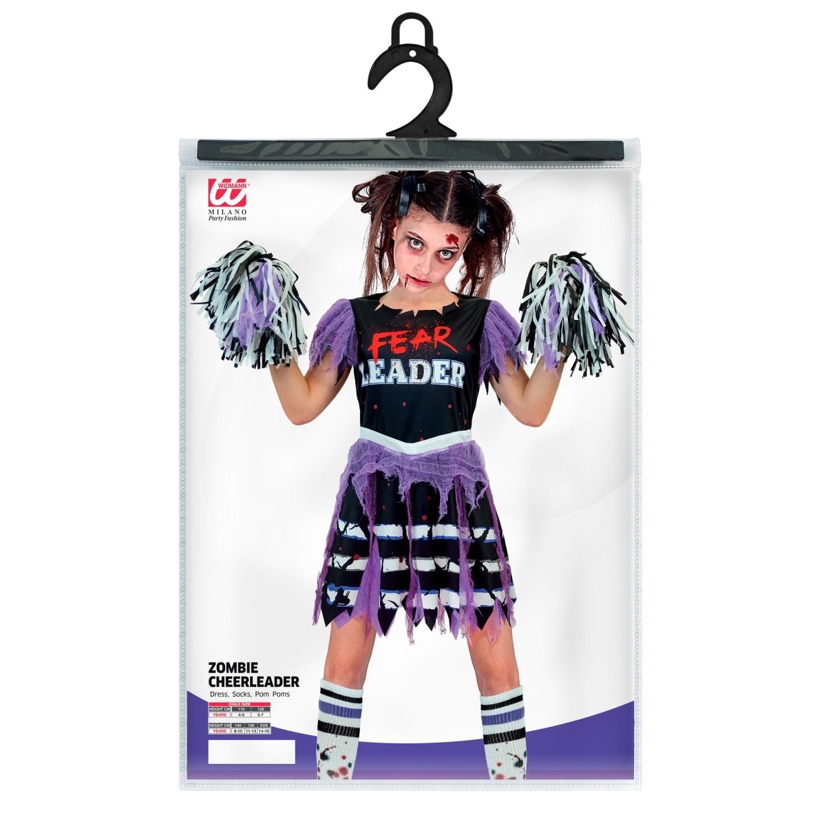 Halloween Jurk Meisje Zombie Cheerleader 5 delig