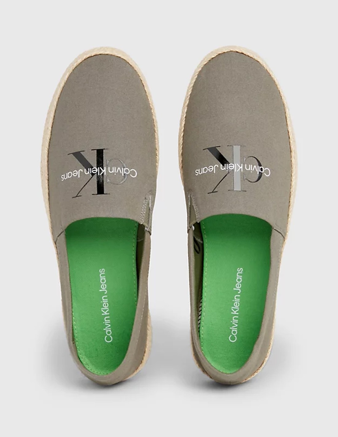 calvin klein Espadrille homme Slipon ML Olive Toile