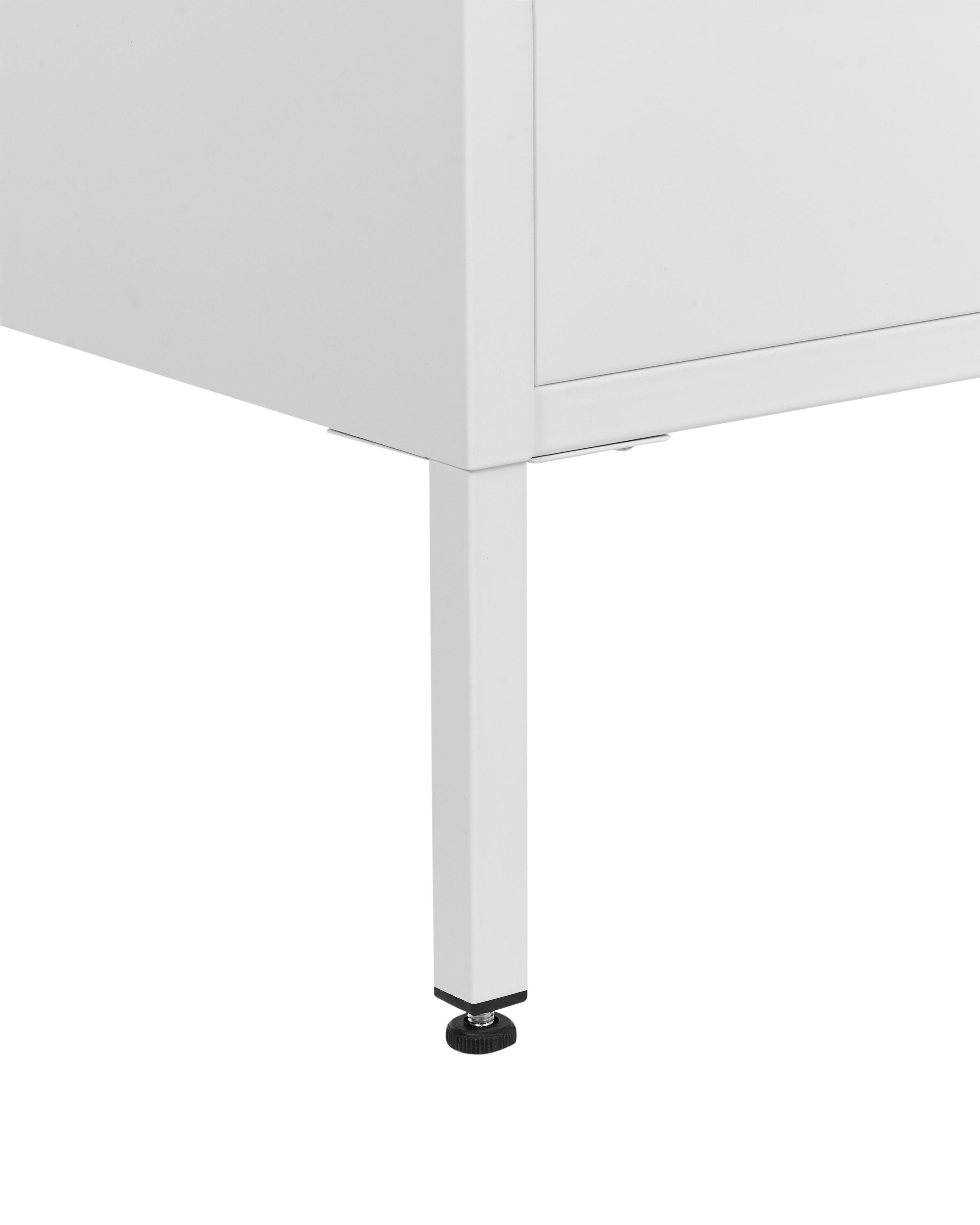 Dressoir met glazen deuren ESHOLT Metaal 80 cm Wit