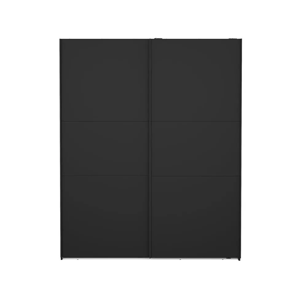 Hioshop Como schuifdeurkast 2 deuren 180x220cm mat zwart
