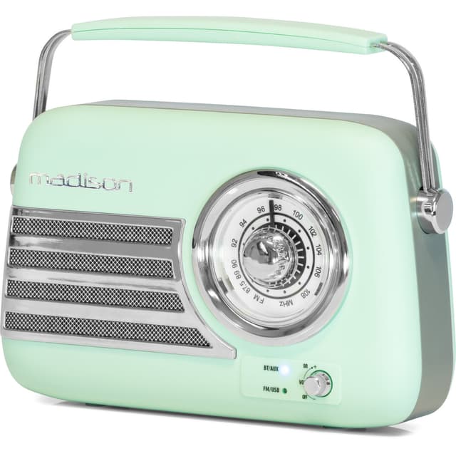 Madison Retro Radio m. Bluetooth og FM (Mat Mint)