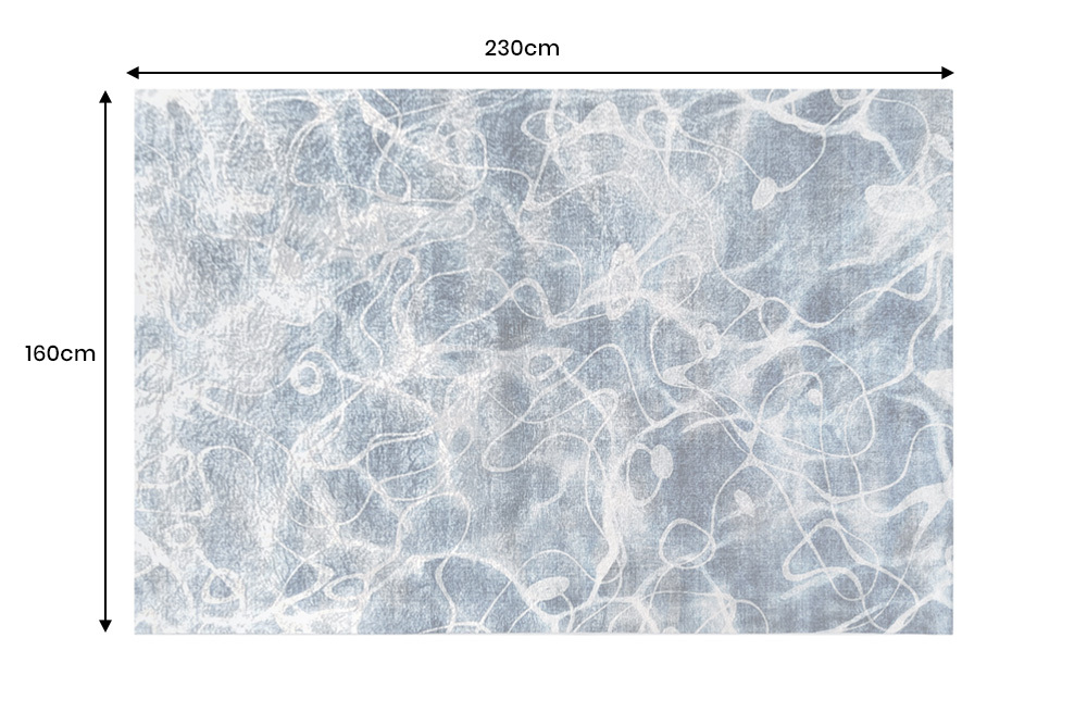 Maritimer Teppich OCEAN 230x160cm blau weiß Flachgewebe Indoor-Teppich