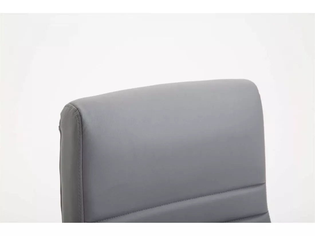 Chaise de bureau - Similicuir & Métal chromé - Gris - Valais