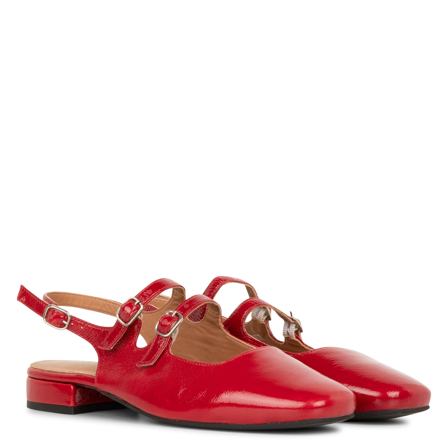 DAISY - Ballerines slingbacks en cuir verni| Rouge