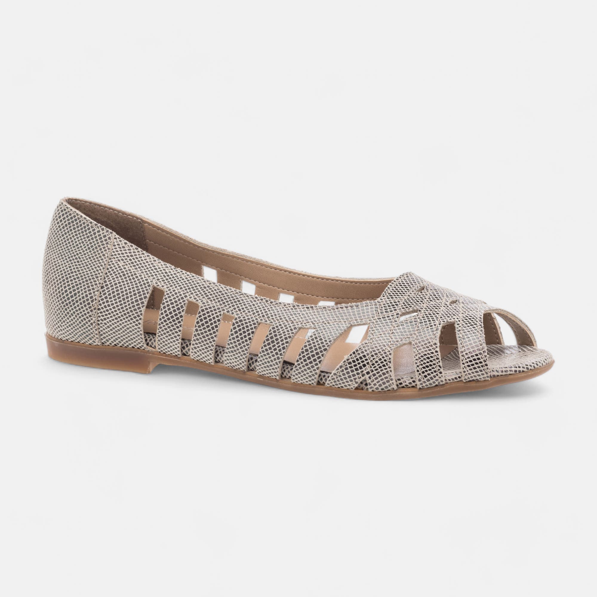 Ballerines Femme en cuir plomb