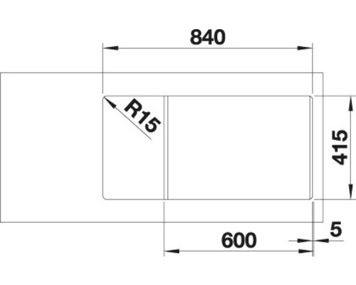 Spoelbak Blanco FAVUM XL 6 S 860 x 435 mm zwart 526082