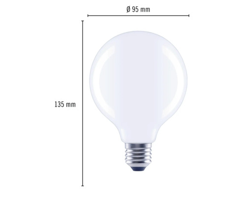 FLAIR LED Globelamp Dimbaar G95 E27/7W (60W) 806 lm 2700 K Warm Wit Mat