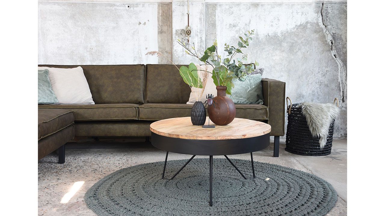 Salontafel zwart YS-22.080 Saran ⌀80  x H43 cm