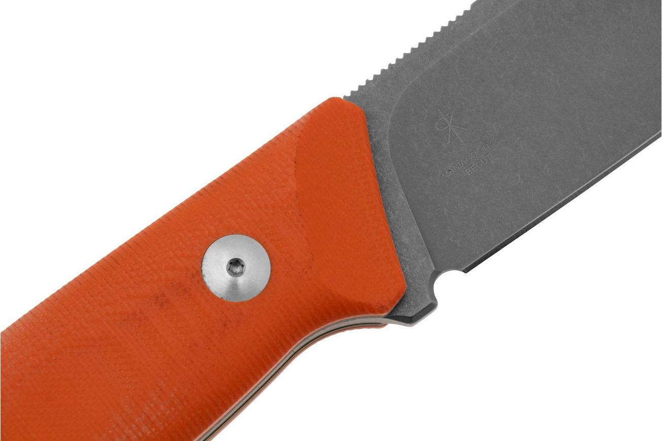 Fox Knives Rifle Windage FX-661 OR, Orange G10 vaststaand mes, Raven Knives design