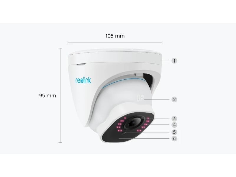 Reolink Netzwerkkamera P324 2K 5MP PoE IP-Kamera mit Personen- & Autoerkennung