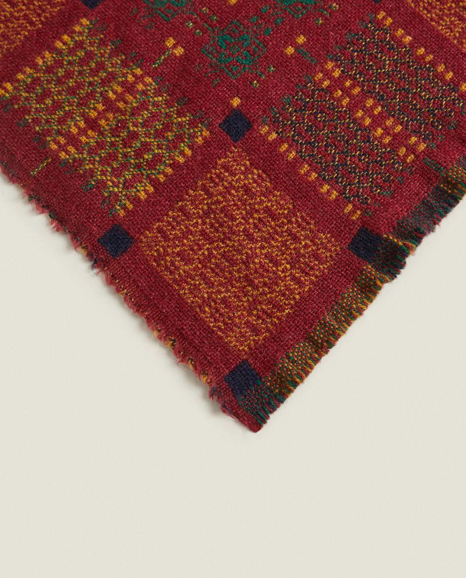 Manta de lã jacquard multicolorida para o Natal